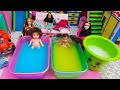 Baby Doll bathing/வீட்டுக்குள்ளயே குளிக்க போறாங்களா😁/Barbie show tamil