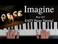 Imagine  -John Lennon (Key of C)//EASY Piano Tutorial