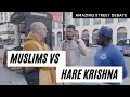 Muslims debate with a Hare Krishna Monk