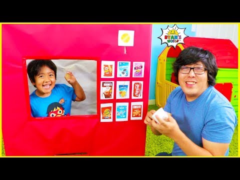 Ryan Pretend Play with Vending Machine Toy for Kids Story 