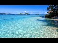 Blue Bliss: 3 Hour "Real Life Screensaver" with Ocean Sounds - Bora Bora in 4K