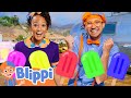 Blippi and Meekah Make Rainbow Color Fruit Popsicles! | Blippi - Learn Colors and Science
