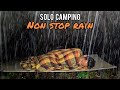 SOLO CAMPING HEAVY RAIN - STRUGGLE TO SET UP A TENT IN NON STOP RAIN - ASMR