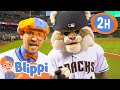 Blippi Visits a Baseball Stadium! | 2 HOURS OF BLIPPI TOYS | Baseball Videos for Kids