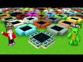 JJ and Mikey Light 1000 NEW ENDER PORTALS at ONCE in Minecraft Maizen!
