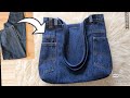 Jeans recycle bag tutorial/ Handbag from old jeans