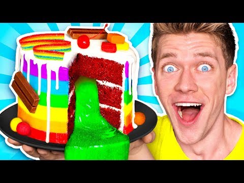 Mystery Wheel of Food Challenge SLIME CAKE Learn How To Make DIY Sour Switch Up Oobleck Food