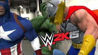 WWE 2K15 - AVENGERS STREET FIGHT HULK VS Captain AMERICA VS THOR VS IRON MAN WWE 2K15 - AVENGERS STREET FIGHT HULK VS Captain AMERICA VS THOR VS IRON MAN