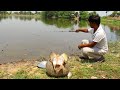 Fishing Video || The village boy showed the great technique of fishing with few materials