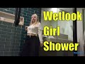 Wetlook girl in shower | Wetlook skirt | Wetlook sweatshirt