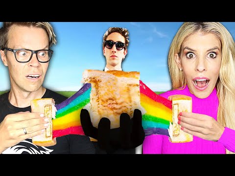 We only Ate Rainbow Food for 24 Hours Challenge Rebecca Vs. Best Friend 