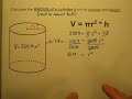 Calculate the Radius of a Cylinder When Given Its Volume and Height