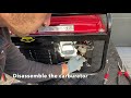 Carburetor cleaning on a power generator.