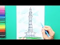 How to draw Minar E Pakistan, Lahore #art #artforall #arttutorial #easydrawing