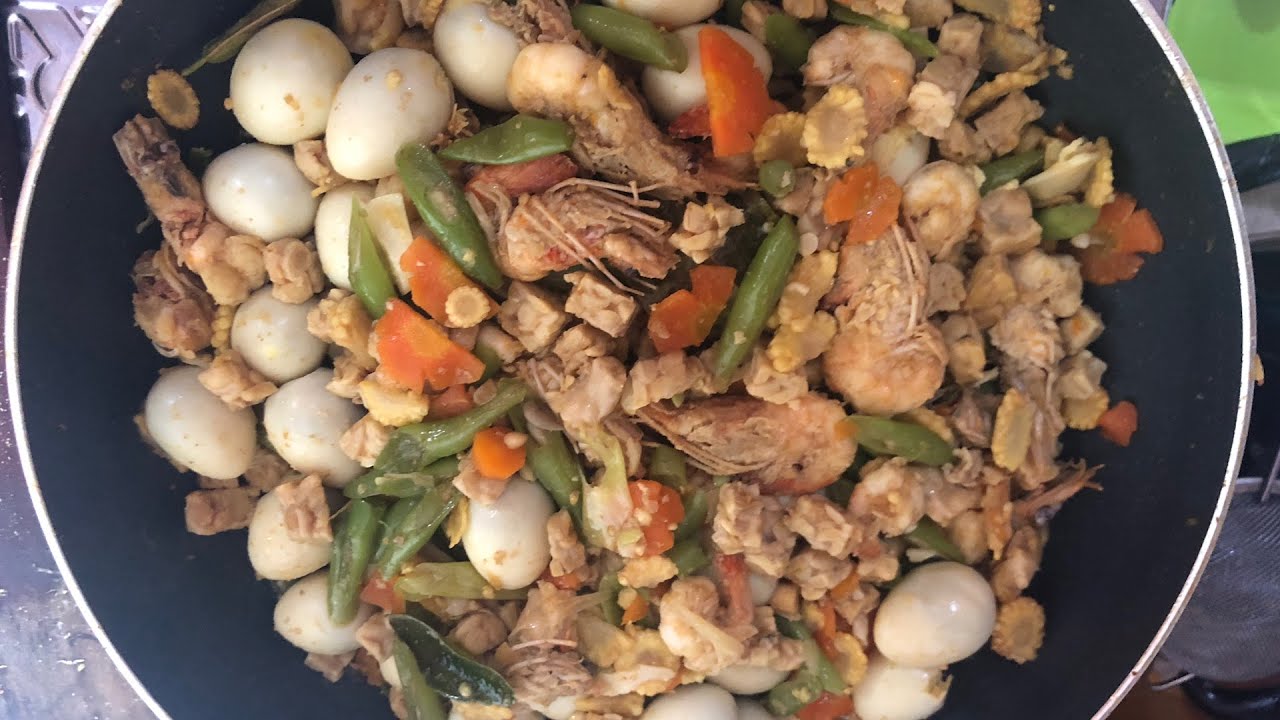 Tugas Sekolah Memasak Oseng Udang dan Telor Puyuh – Stir Fry Shrimp and Quail Eggs