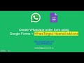 Create WhatsApp Grocery Order Form using Google Forms | Take orders via WhatsApp