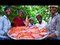 INDIAN GOAT FISH FRY | 20 Kg Fish Fry with Flavoured Oil | Nagarai Meen Poriyal | Cooking In Village