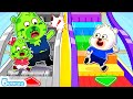 Zombie, Want Up or Down? ⬇️ Bearee Goes Up and Down on the Escalator | Bearee Channel | Kids Cartoon