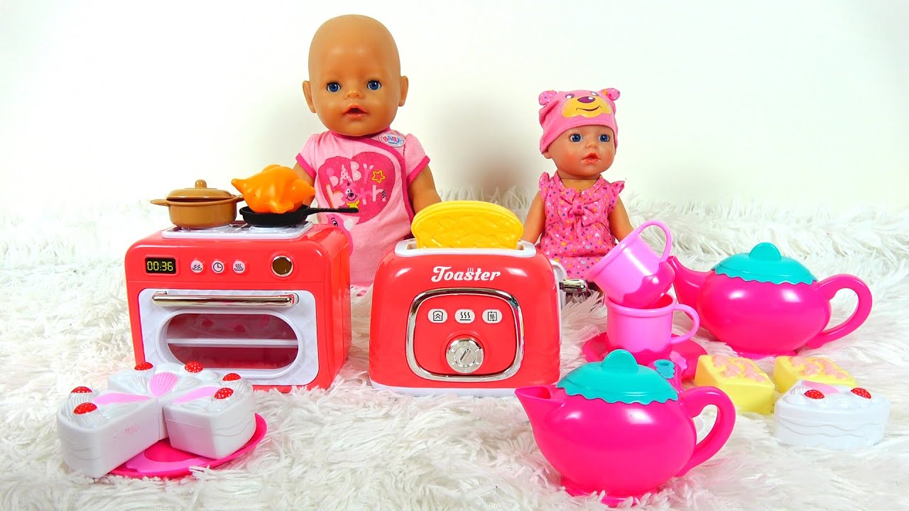New toy kitchen and tea set for Baby Born doll