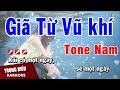 Karaoke Giã Từ Vũ Khí Tone Nam Nhạc Sống | Trọng Hiếu