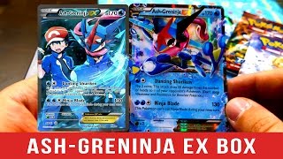 mega pokemon card opening a pokemon ash greninja ex box
