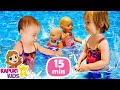 Baby Annabell & baby born doll at the swimming pool - Kids play toys & baby dolls videos for kids