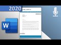 How to Create a Modern Cover Letter 📄 Template in Word (🎙VOICE OVER, 2020) - with downloadlink⬇