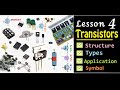 transistors / Lesson 4 / Structure - Types – Applications - symbol ? NPN/PNP/BJT/UJT/FET/MOSFET/IGBT