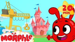 Morphle builds a Castle - Kids Construction Vehicles (Living Bulldozer, Crane)