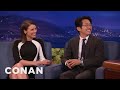 Steven Yeun's Awkward Kissing Technique | CONAN on TBS