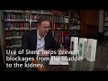Why do stents cause some kidney stone patients pain?