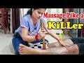 Wood-Stick Tok-Sen Leg & feet Massage | Best in Heavy Pain - ASMR Cosmic lady barber