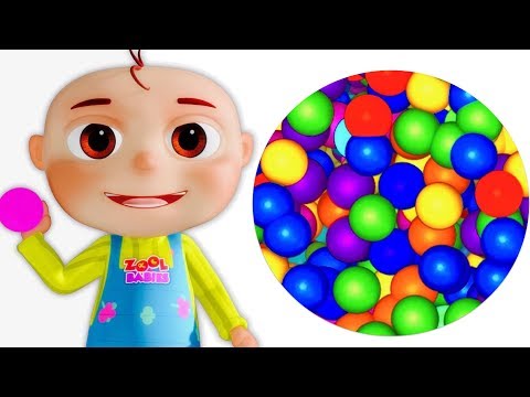Cinco bebés pequeños que juegan con las bolas Rimas Infantiles Para Niños Videogyan Español