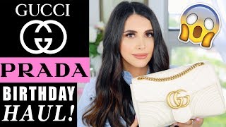 LUXURY BIRTHDAY HAUL 2017!! GUCCI GG MARMONT MATELASSE BAG, PRADA, KOOPLES & MORE