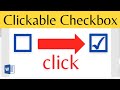 How to Insert Clickable Checkbox in Word | How to Add Clickable Check Box in Microsoft Word