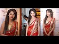 Actress Amala Paul in Red Colour Netted Saree