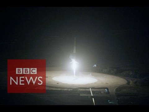SpaceX rocket in historic upright landing - BBC News