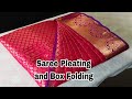 Saree pre-pleating &Box folding full video🥻/ Pattu saree #saree #video #trending #beauty