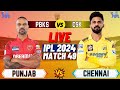 Live IPL : PBKS Vs CSK , Match 49, Chennai | IPL Live Scores & Commentary | Live IPL Match Today