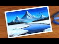 Simple Oil Pastel Winter landscape painting for beginners | Oil Pastel Drawing Winter