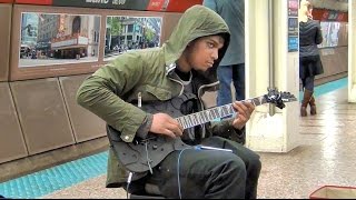 Ethereal Electric Guitar Busker - Chicago CTA State Street Subway Busking 12/29/2016
