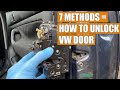 7 ways to open / unlock front & rear door lock stuck in lock position (doesn't open) VW Golf 4, Polo