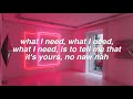What I Need || Hayley Kiyoko ft Kehlani Lyrics
