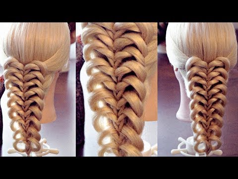 видео прически с резинками косы