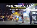 New York City Red Light District Walk at Night - Roosevelt Avenue Queens NYC
