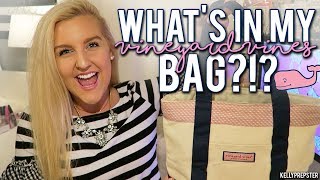 "PREPPY" WHATS IN MY BAG?!?! 2017 (SUMMER VINEYARD VINES TOTE) || Kellyprepster