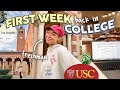 FIRST WEEK BACK IN COLLEGE 📚 USC freshman year, new classes + spring semester vlog