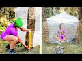 Solo Trip Camping Hacks And DIY Hammock That Will Save You From Rain 🏕️🌧️