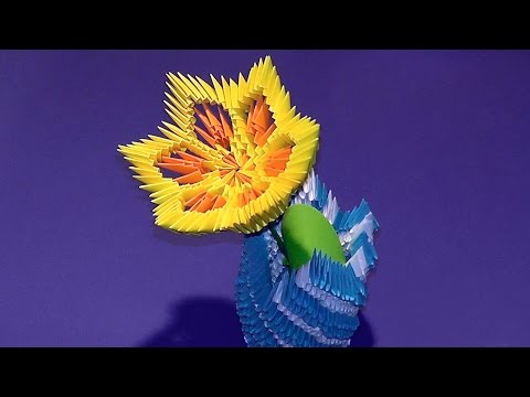 Download 3D origami flower lily (lotus) tutorial Tube.NuwanNET.Com Video And Mp3