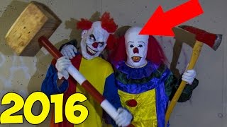 NEW Top 10 Scary Creepy Clown Sightings in USA \ Canda \ UK 2016 #killerclowns